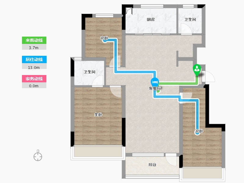 吉林省-长春市-金地江山風華-89.89-户型库-动静线