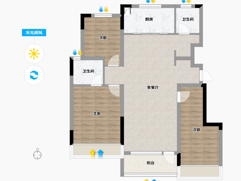 吉林省-长春市-金地江山風華-89.89-户型库-采光通风