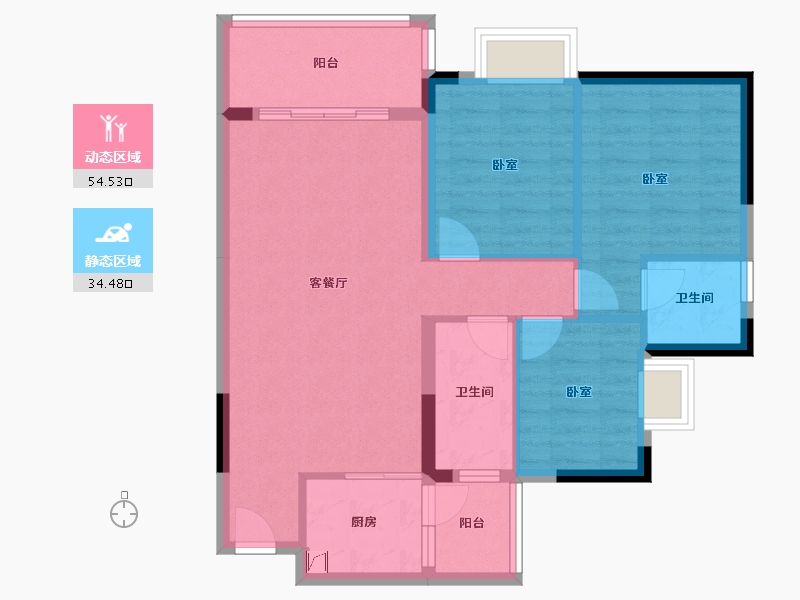 广东省-惠州市-海伦堡海伦虹-79.71-户型库-动静分区