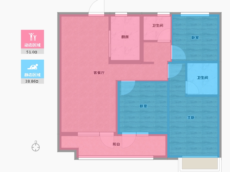 山东省-青岛市-龙湖春江紫宸-80.16-户型库-动静分区