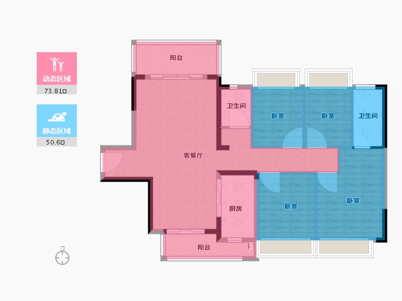 广东省-梅州市-奥园敏捷锦绣银湾-112.22-户型库-动静分区