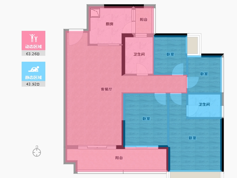 广东省-广州市-滨江首府-95.97-户型库-动静分区