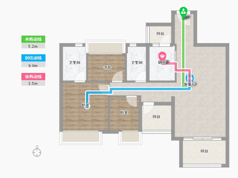 广东省-江门市-博富南湖壹號-81.93-户型库-动静线