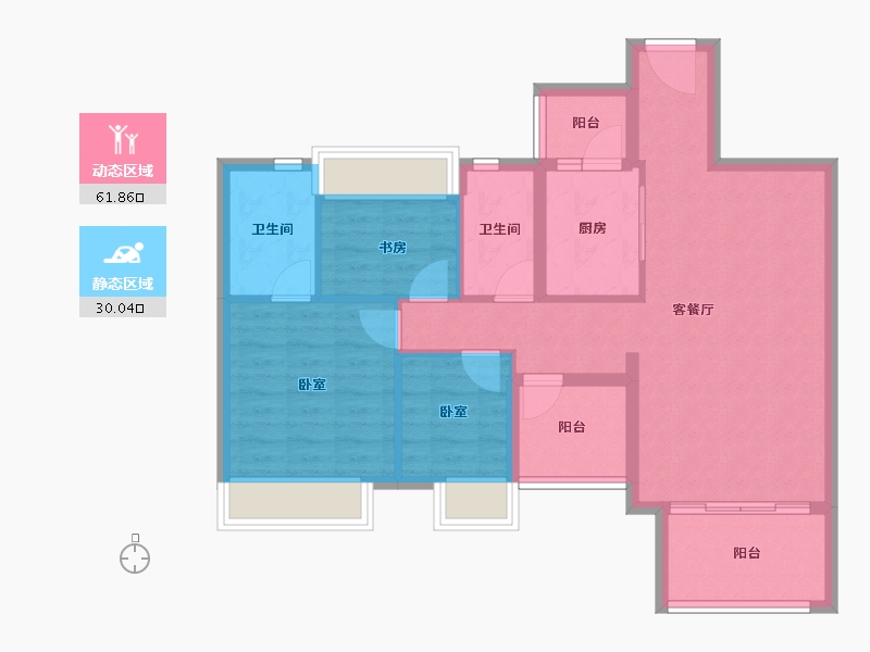 广东省-江门市-博富南湖壹號-81.93-户型库-动静分区