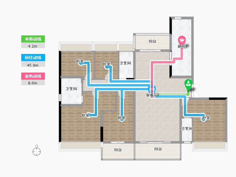 广东省-湛江市-碧桂园三期.盛世名门-179.91-户型库-动静线