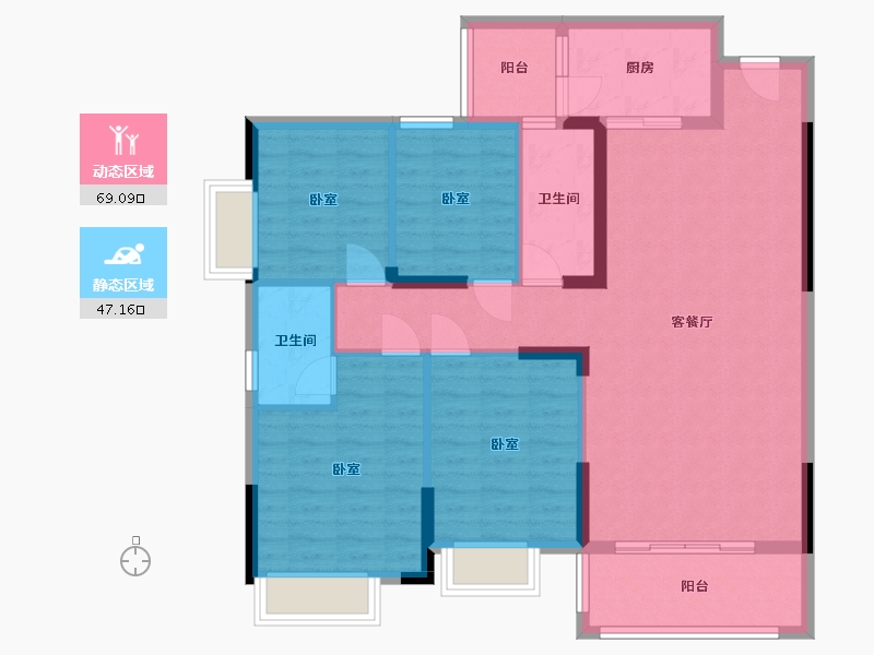 广东省-梅州市-锦绣湾-104.64-户型库-动静分区