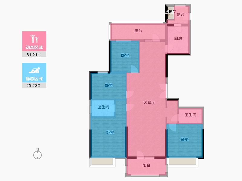 湖北省-武汉市-卧龙墨水湖边领墅-123.95-户型库-动静分区