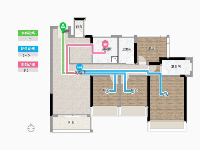 广东省-深圳市-龙光玖悦台-95.29-户型库-动静线