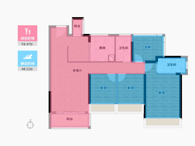 广东省-深圳市-龙光玖悦台-95.29-户型库-动静分区