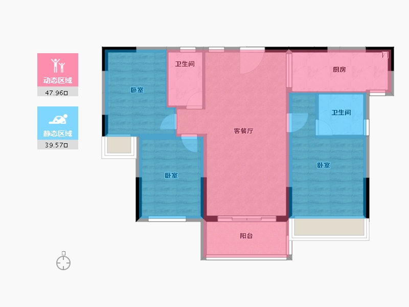 广东省-江门市-大华博富御潭江-78.00-户型库-动静分区