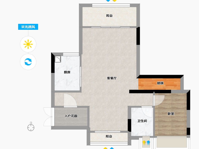 广东省-广州市-中国铁建花语岭南-62.28-户型库-采光通风