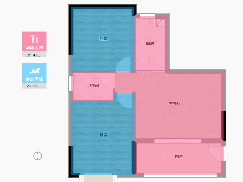 广东省-惠州市-海伦堡海伦虹-53.95-户型库-动静分区