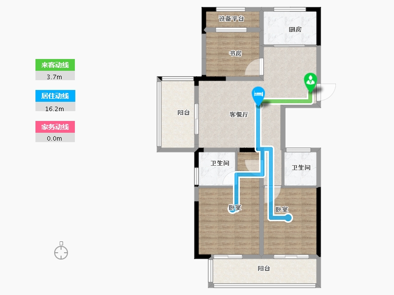 浙江省-绍兴市-海波名苑-102.00-户型库-动静线