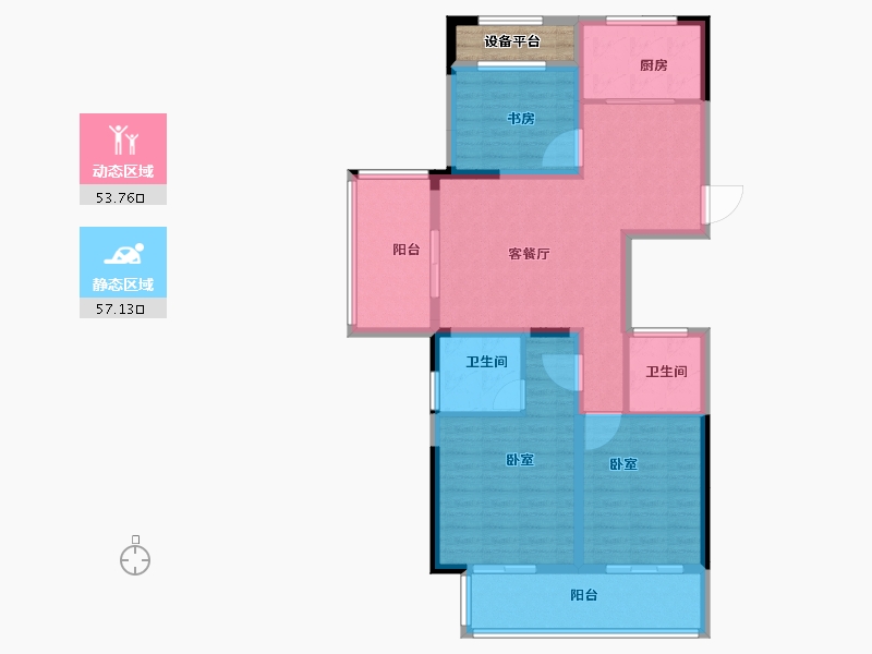 浙江省-绍兴市-海波名苑-102.00-户型库-动静分区