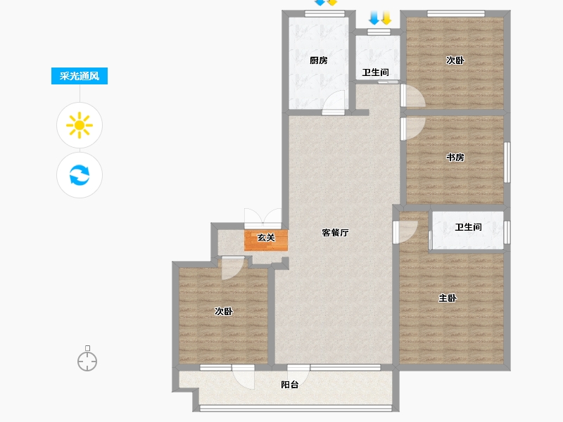 山东省-泰安市-中南樾府-138.01-户型库-采光通风