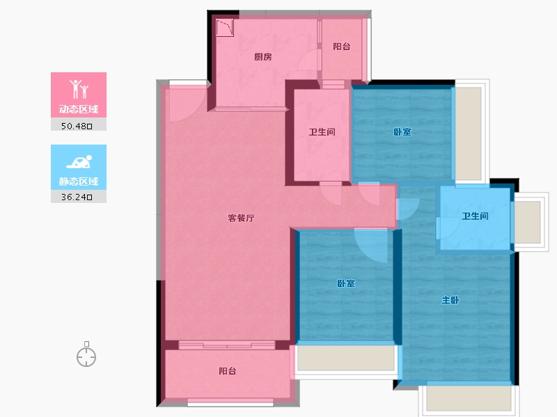 广东省-广州市-恒大金名都-76.99-户型库-动静分区