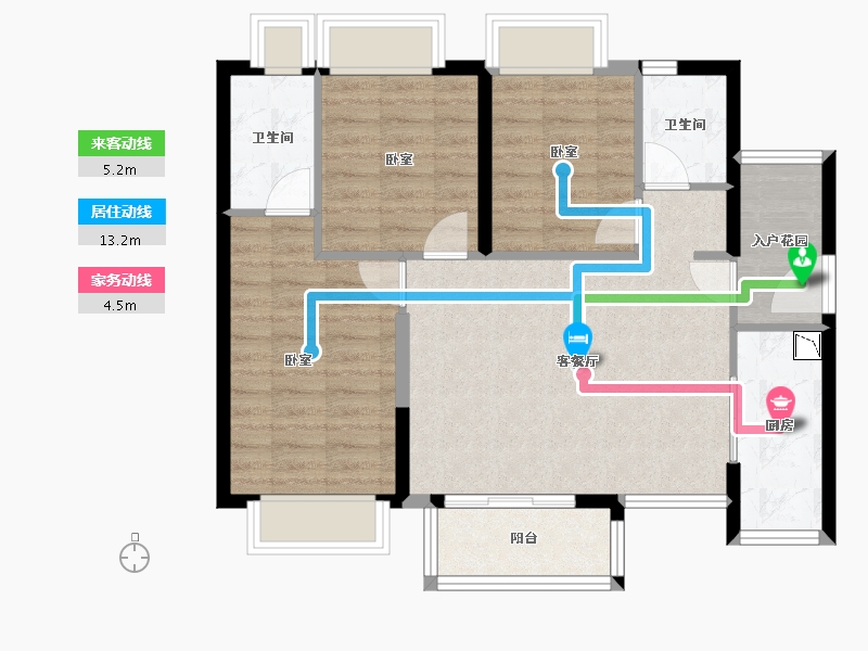 广东省-广州市-时代招商天禧-77.93-户型库-动静线