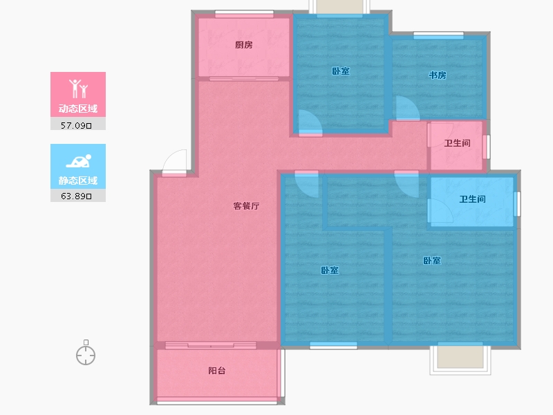 安徽省-黄山市-府前花园-108.24-户型库-动静分区