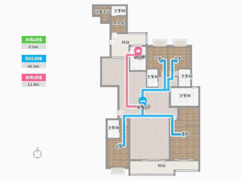 湖北省-武汉市-西北湖壹号御玺湾-235.87-户型库-动静线