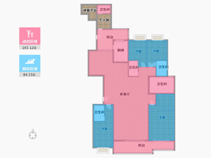 湖北省-武汉市-西北湖壹号御玺湾-235.87-户型库-动静分区