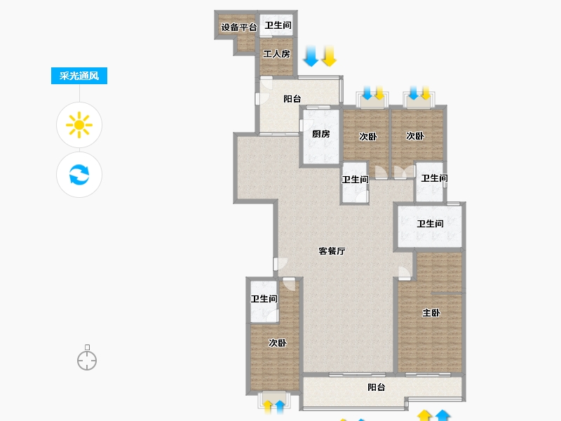 湖北省-武汉市-西北湖壹号御玺湾-235.87-户型库-采光通风