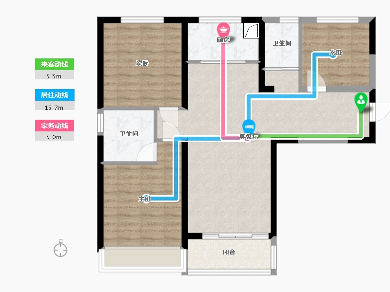 陕西省-西安市-碧桂园天玺-82.73-户型库-动静线