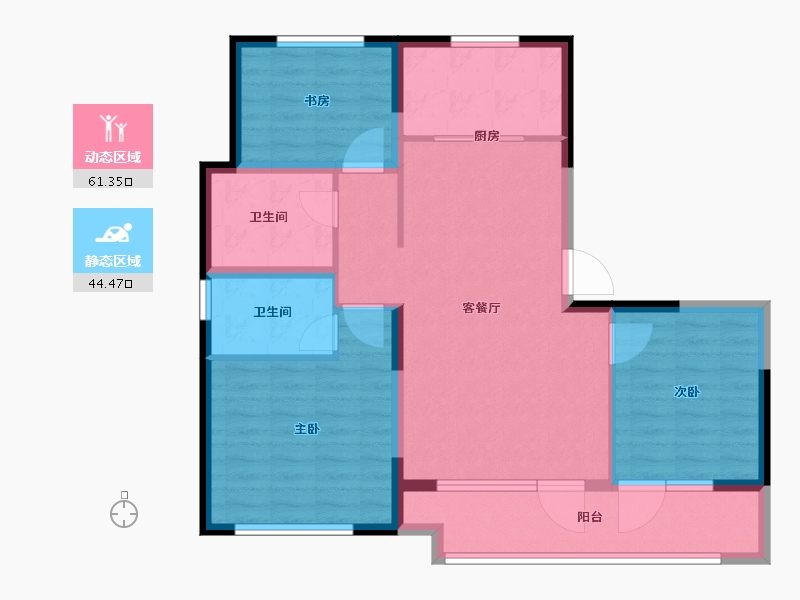 山东省-青岛市-澜山悦府-94.88-户型库-动静分区