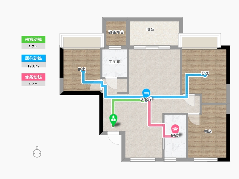 湖北省-武汉市-天屿湖-72.88-户型库-动静线