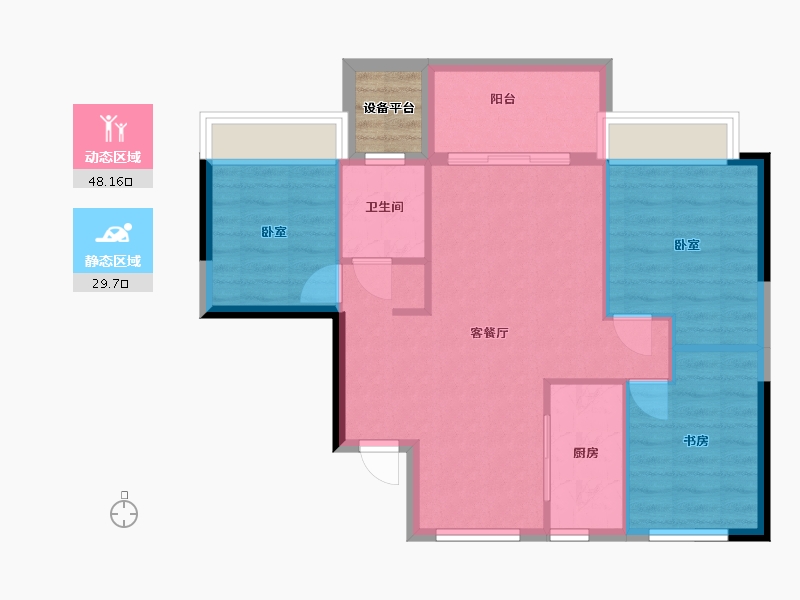 湖北省-武汉市-天屿湖-72.88-户型库-动静分区