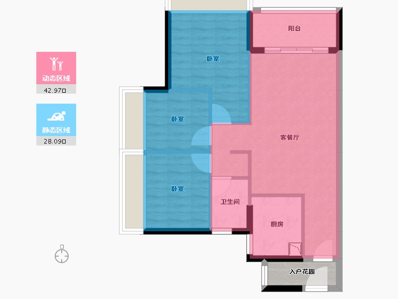 广东省-广州市-时代雁山湖（鹤山）-66.46-户型库-动静分区