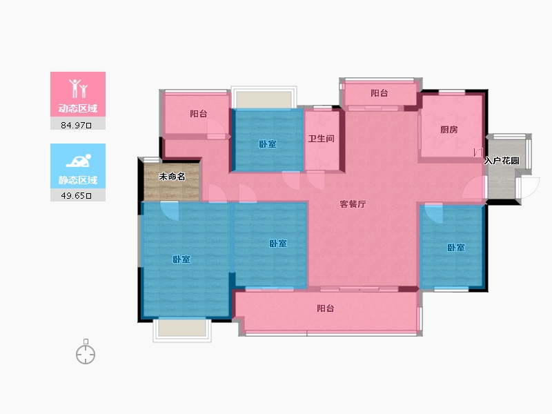 广东省-梅州市-融创奥园玖珑台-128.57-户型库-动静分区