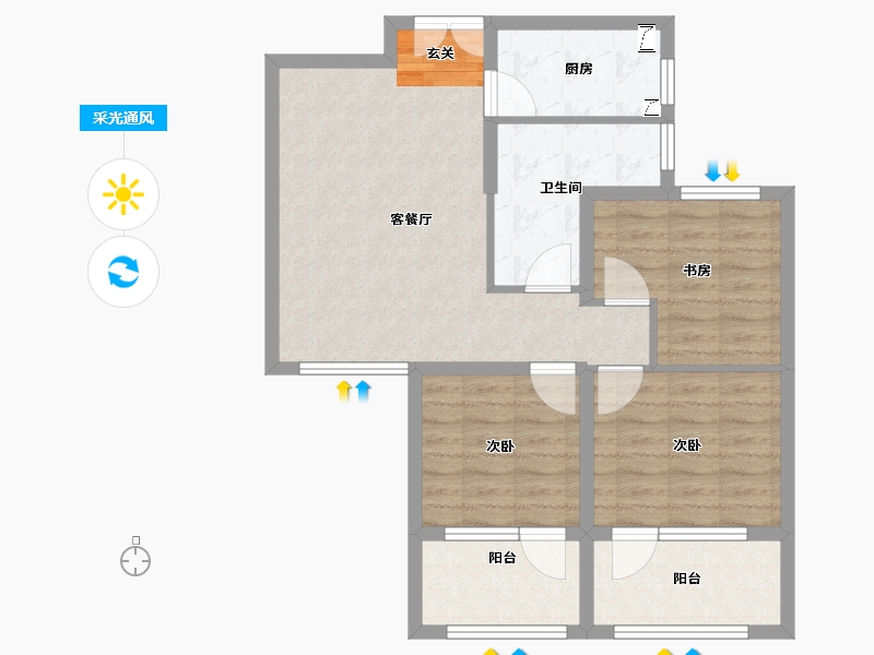 山东省-泰安市-中南樾府-78.00-户型库-采光通风