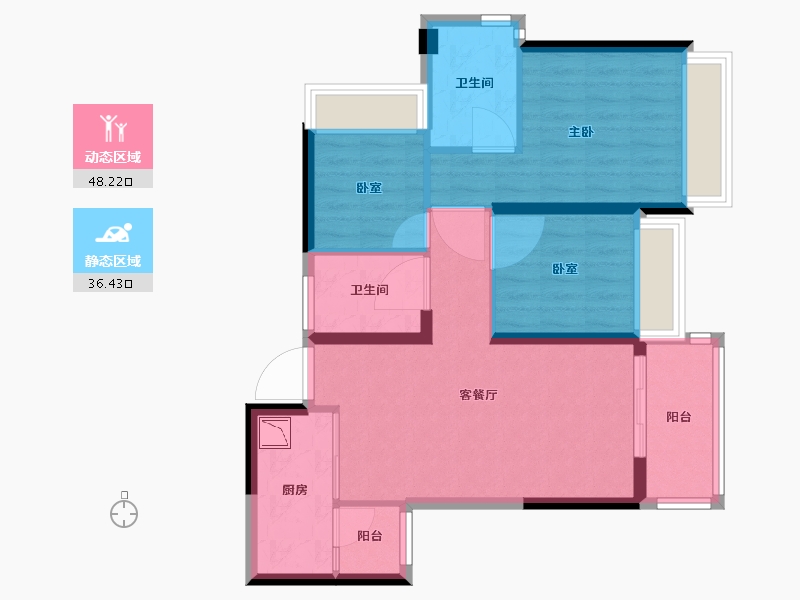 广东省-广州市-恒大金名都-75.06-户型库-动静分区