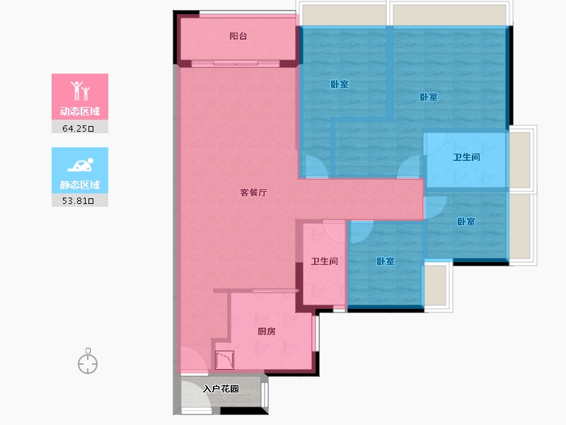 广东省-广州市-时代雁山湖（鹤山）-109.57-户型库-动静分区