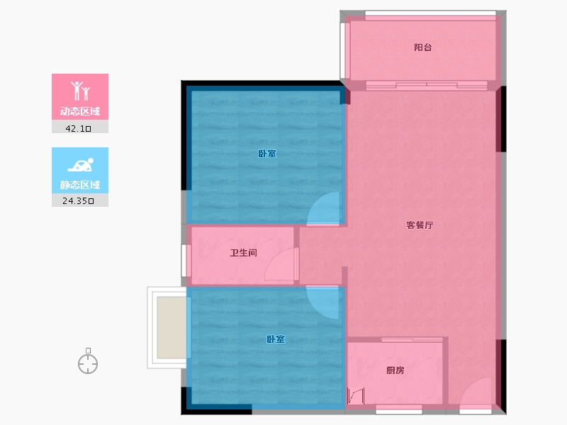 广东省-惠州市-海伦堡海伦虹-60.38-户型库-动静分区