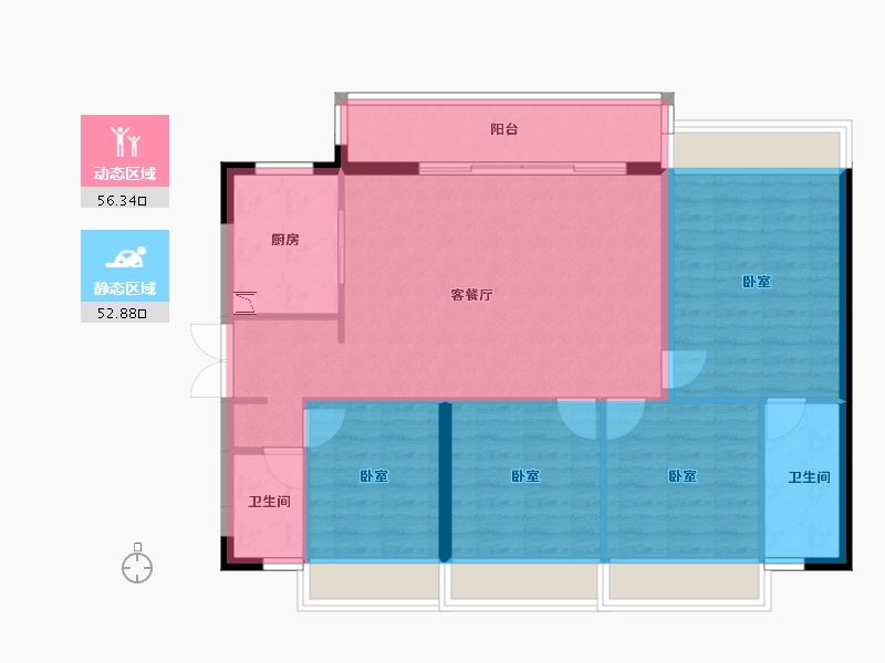 广东省-广州市-时代雁山湖（鹤山）-99.35-户型库-动静分区