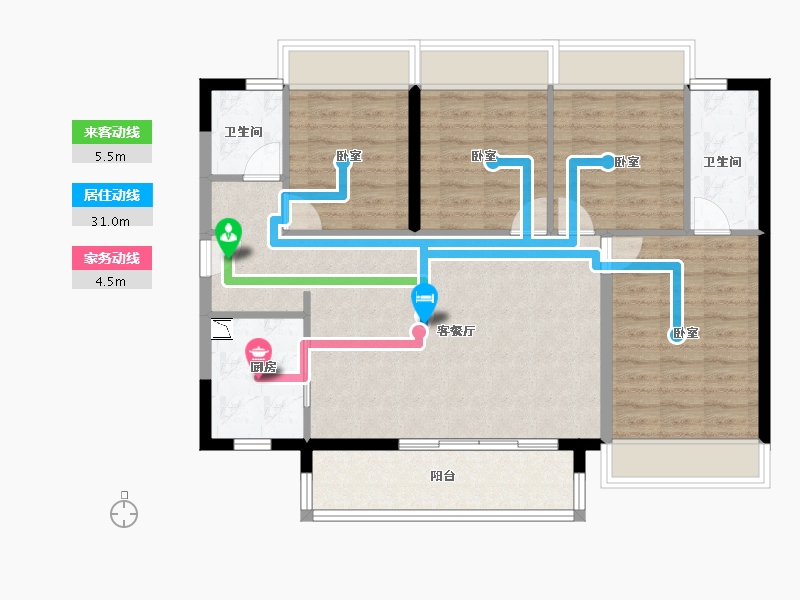 广东省-广州市-时代雁山湖（鹤山）-94.00-户型库-动静线