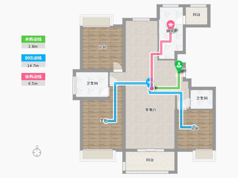 陕西省-西安市-唐樾六和坊-116.36-户型库-动静线