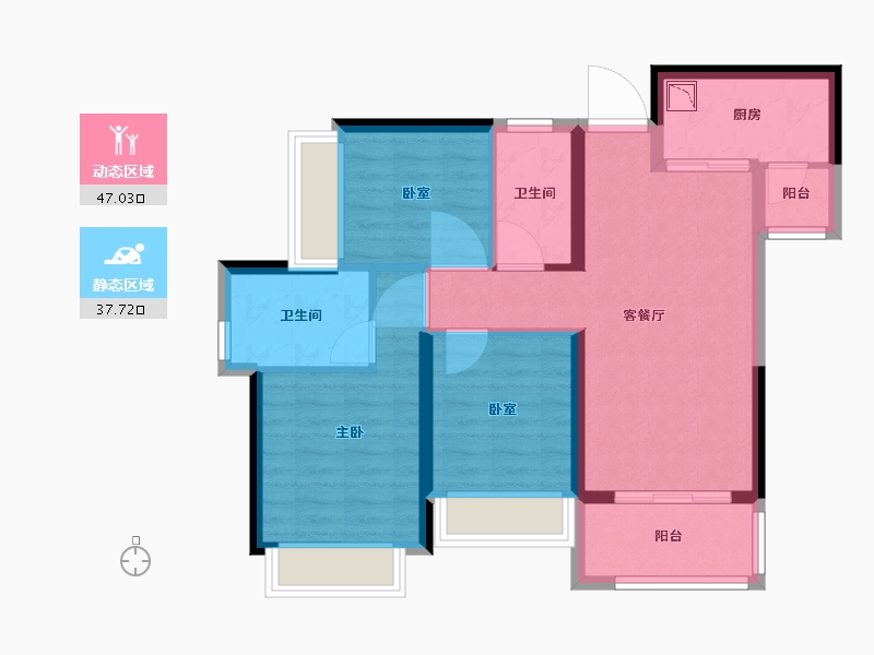 广东省-广州市-恒大金名都-75.00-户型库-动静分区