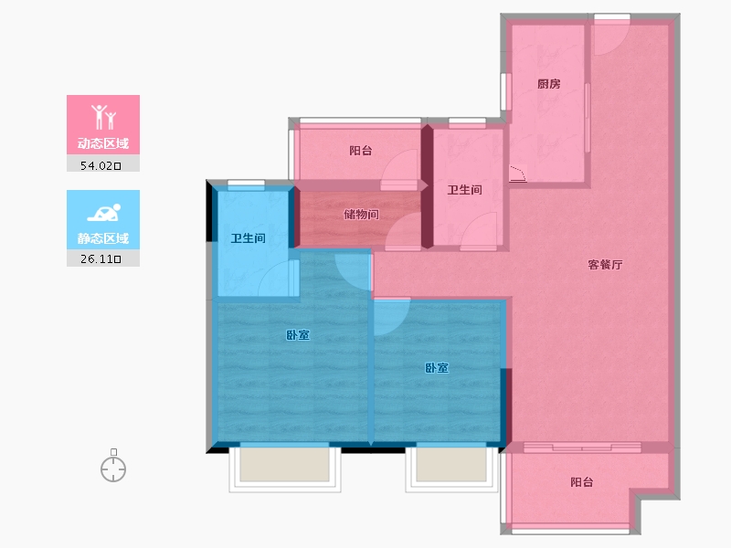 广东省-广州市-实地蔷薇熙岸-71.01-户型库-动静分区