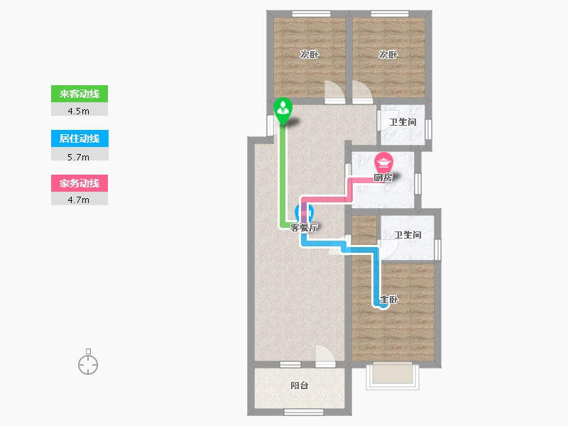 山东省-青岛市-远洋万和公馆-83.27-户型库-动静线