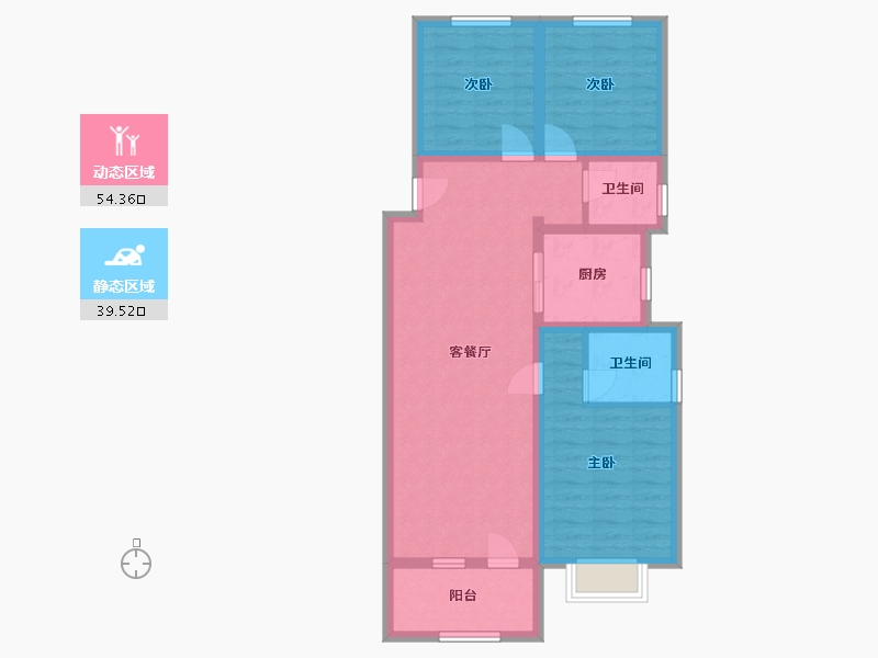 山东省-青岛市-远洋万和公馆-83.27-户型库-动静分区