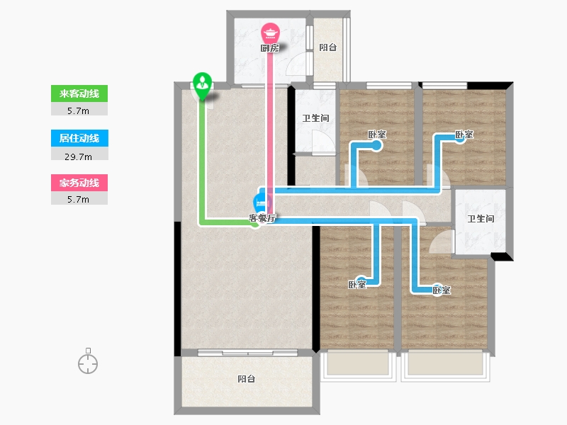 广东省-梅州市-御景蓝湾-99.93-户型库-动静线