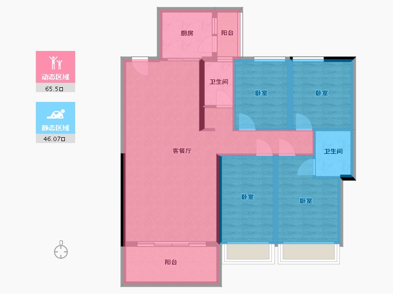 广东省-梅州市-御景蓝湾-99.93-户型库-动静分区