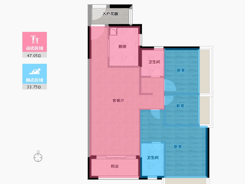 广东省-广州市-时代雁山湖（鹤山）-76.00-户型库-动静分区