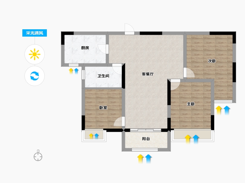 安徽省-黄山市-鸿威·东方雅苑-92.07-户型库-采光通风