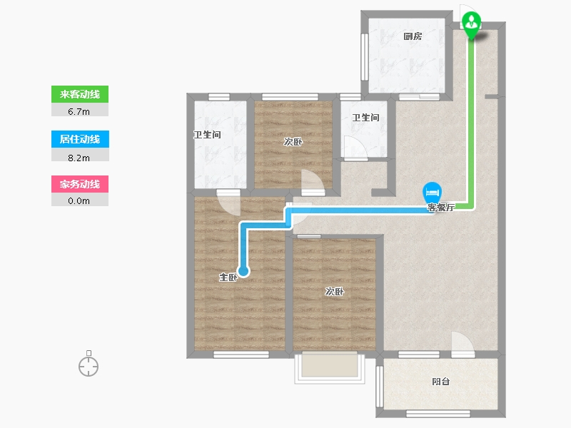 山东省-青岛市-远洋万和公馆-95.20-户型库-动静线