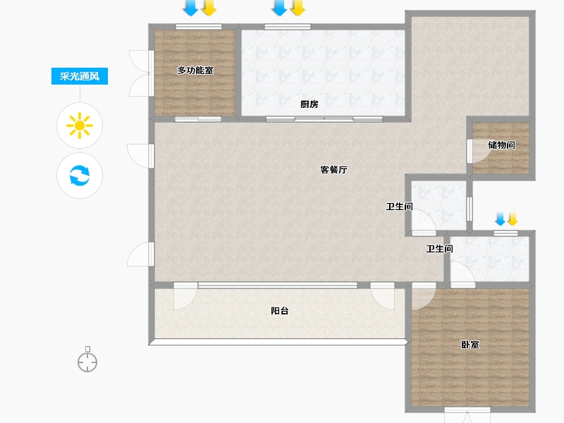 安徽省-黄山市-黄山颐高雍和官邸-202.01-户型库-采光通风