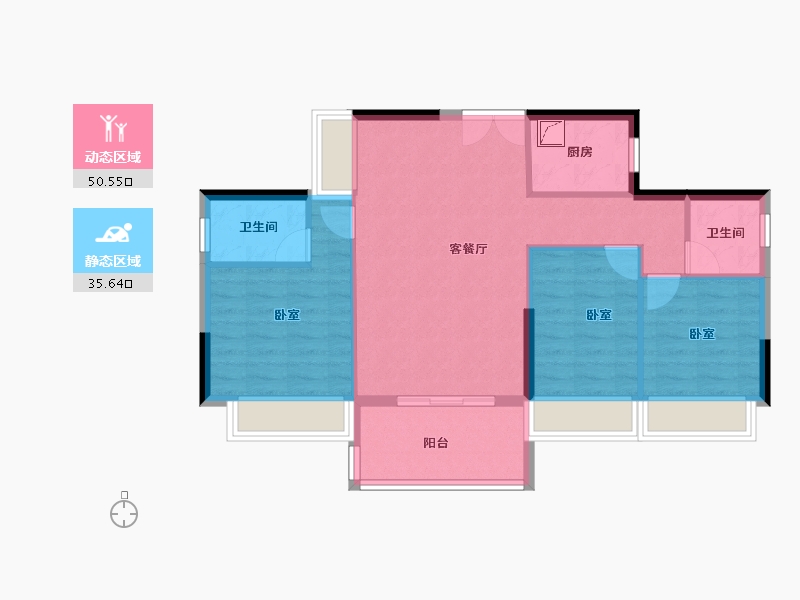 广东省-湛江市-名雅居学府里-77.53-户型库-动静分区