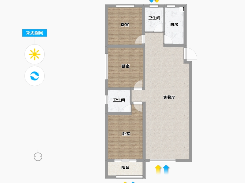 山东省-潍坊市-恒信·金玉豪府-98.00-户型库-采光通风